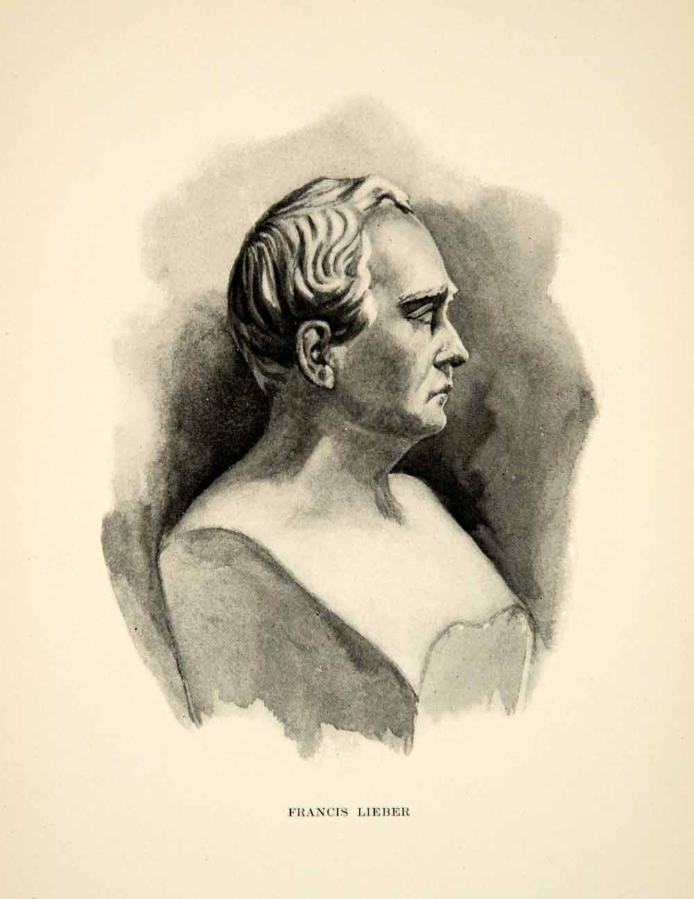 1903 Print Bust Francis Lieber Political Philosopher German American Code XEHA1
