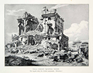 1914 Print Villa Corsini Ruins Rome Italy Siege Risorgimento Facade XEHA2