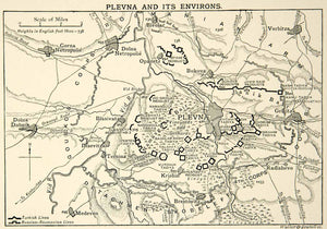 1897 Print Map Plevina Bukova Verbitza Krishin Radishevo Grivitza XEHA6