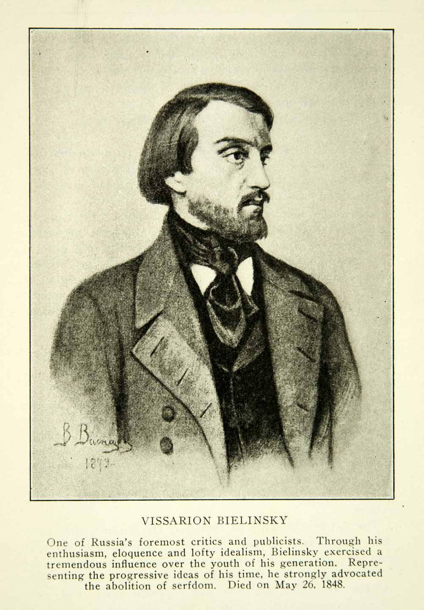 1918 Print Vissarion Bielinsky Russia Critic Portrait Influential Figu ...