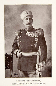 1913 Print General Kutincheff Commander First Army Bulgaria Balkan War XEI7