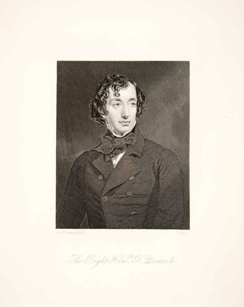 1881 Steel Engraving Disraeli Earl Beaconsfield British Prime Minister XEI9