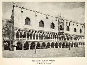 1900 Print Doge Palace Venetian Gothic Style Venice Italy Palazzo Ducale XEIA2