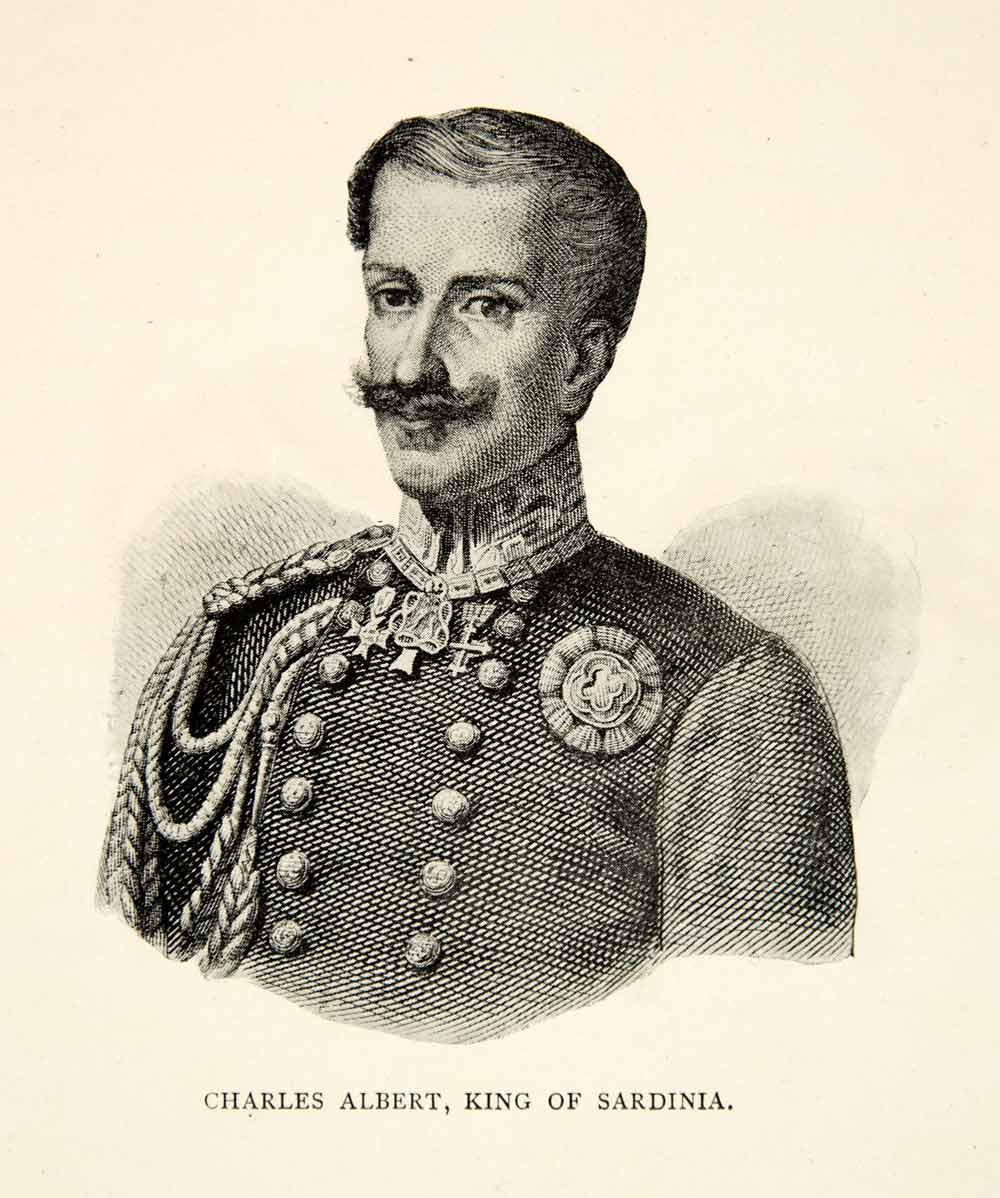 1900 Print Carlo Alberto Amedeo Charles Albert King Piedmont Sardinia 1831 XEIA2