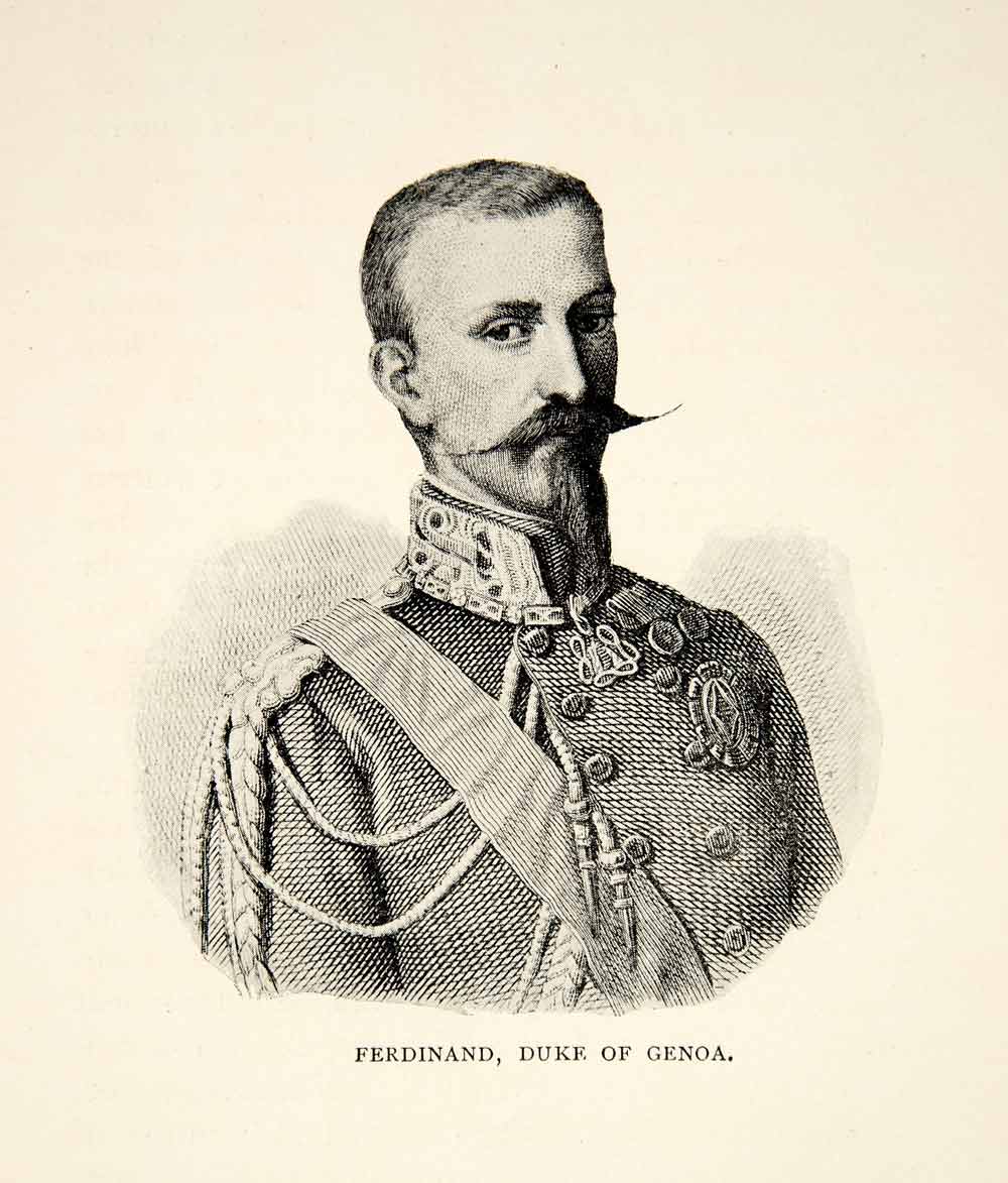 1900 Print Prince Ferdinand Duke of Genoa Founder House Savoy Filiberto XEIA2