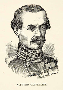 1900 Print Alfredo Cappelini Italian Military Leader Portrait Figure XEIA2
