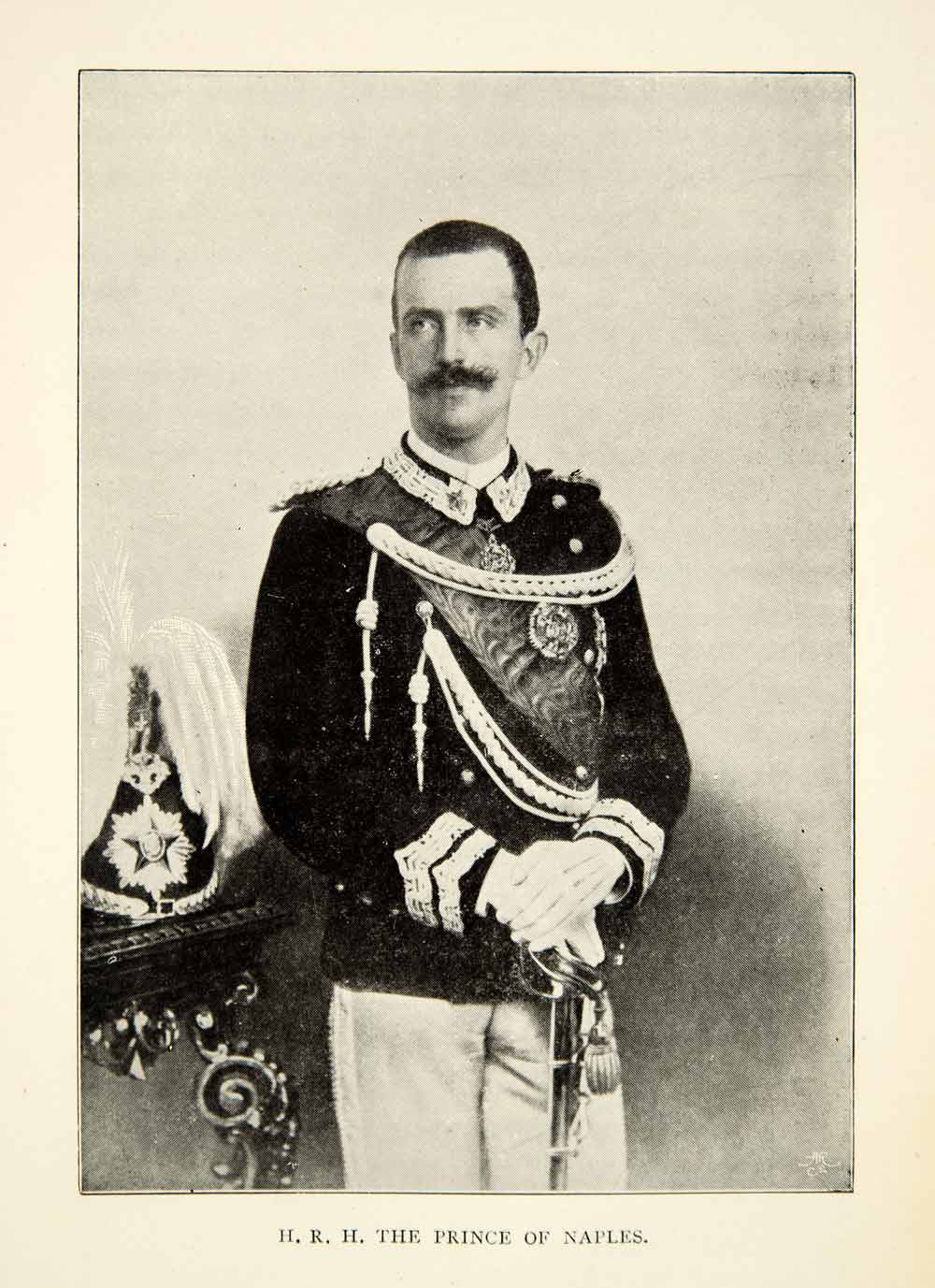 1900 Print Prince Naples Portrait Victor Emmanuel II Father of Fatherland XEIA2