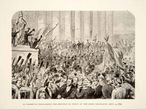 1909 Print Leon Gambetta Paris Republic Corps Legislatif Political XEJ8