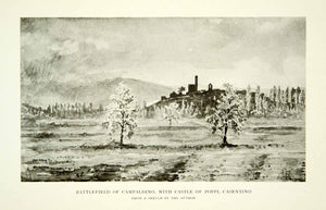 1907 Print Campaldino Castle Poppi Casentino Lonsdale Battlefield Art XEJA1