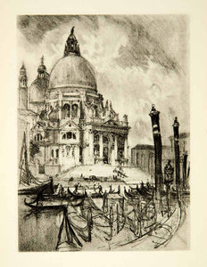 1905 Photogravure Santa Maria Della Salute Church Basilica Venice Joseph XEJA6