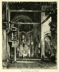 1905 Print Church Santa Maria e San Donato Murano Cathedral Joseph Pennell XEJA6