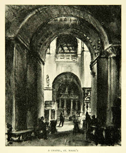 1905 Print Chapel Saint Mark's Basilica San Marco Venice Italy Joseph XEJA6