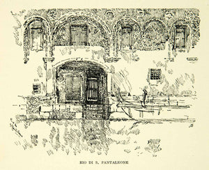 1905 Print Rio Di San Pantaleone Venice Canal Joseph Pennell Art XEJA6