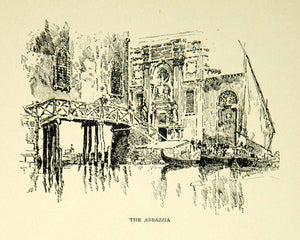 1905 Print Abbazia Venice Italy Joseph Pennell Art Architecture Bridge XEJA6