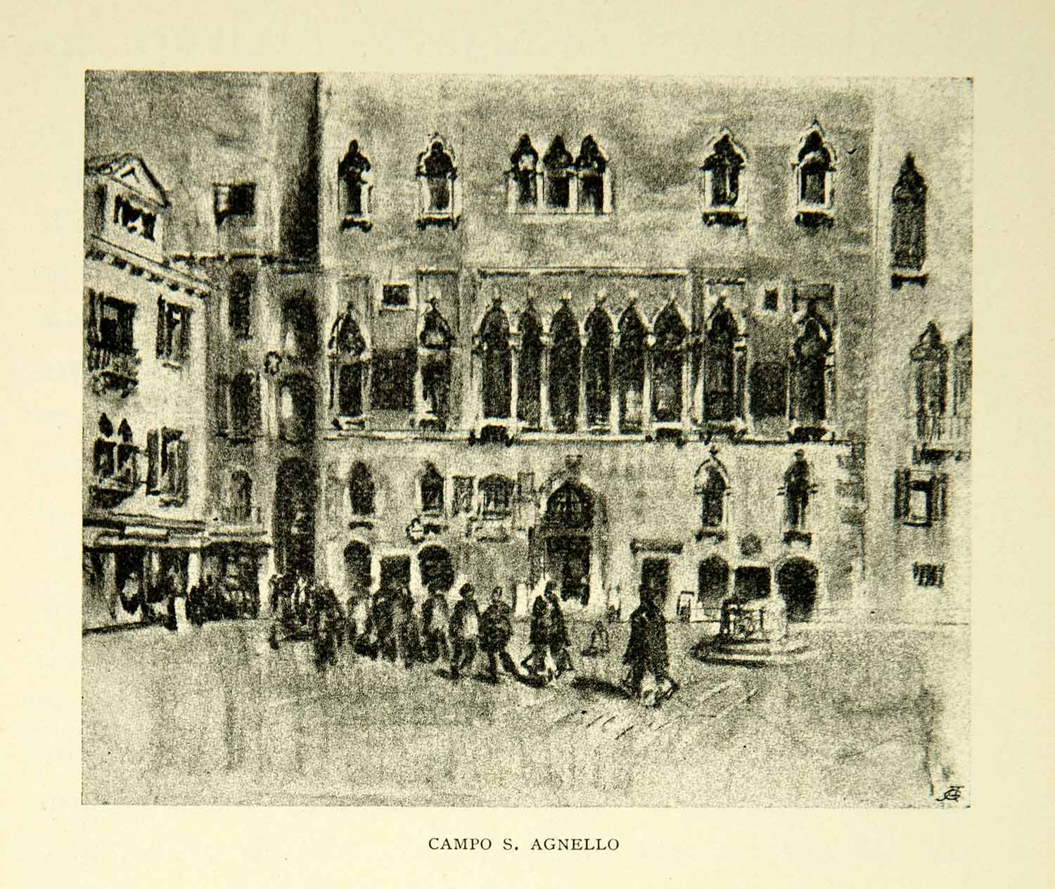 1905 Print Campo Sant' Angelo Venice Italy Joseph Pennell Art Architecture XEJA6