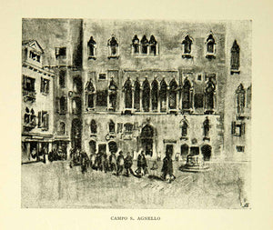 1905 Print Campo Sant' Angelo Venice Italy Joseph Pennell Art Architecture XEJA6