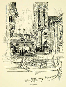 1905 Print Basilica Santa Maria Gloriosa dei Frari Venice Church Joseph XEJA6
