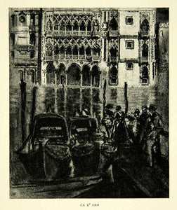 1905 Print Ca D'Oro Palazzo Santa Sofia Palace Grand Canal Venice Joseph XEJA6