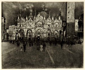 1905 Photogravure Saint Mark's Basilica San Marco Venice Joseph Pennell XEJA6
