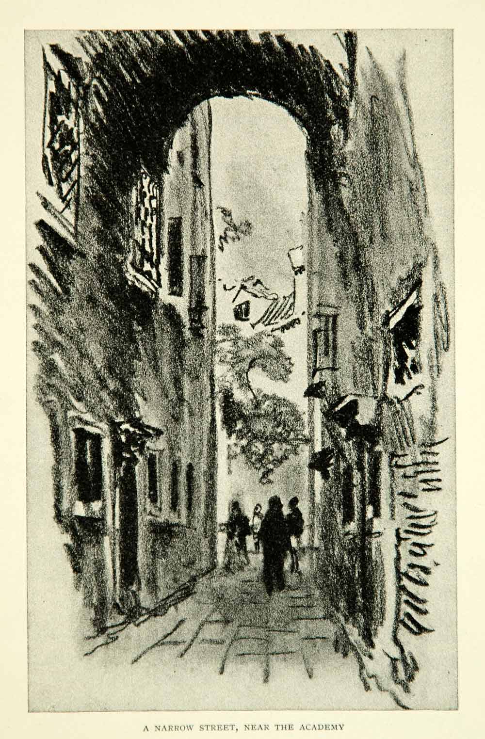 1905 Print Venice City Street Scene Architecture Buildings Joseph Pennell XEJA6