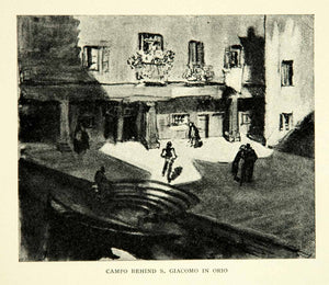 1905 Print Campo San Giacomo dell'Orio Church Venice Architecture Joseph XEJA6