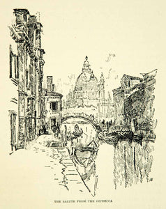 1905 Print Basilica Santa Maria della Salute Venice Giudecca Joseph XEJA6