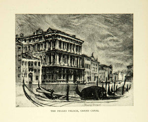 1905 Print Ca' Pesaro Palace Grand Canal Venice Architecture Joseph XEJA6