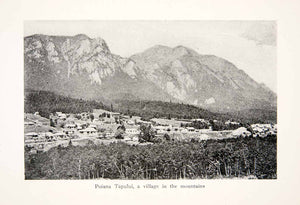 1918 Print Poiana Tapului Romania Cityscape Mountain Landscape Historic XEK7