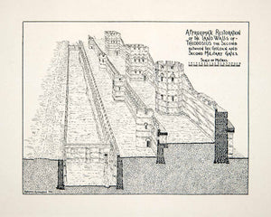 1903 Print Cross Section Restoration Land Walls Theodosius Second Military XEK8
