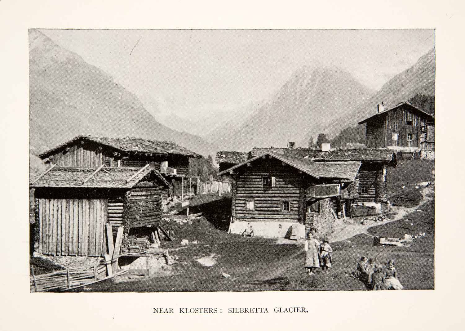 1897 Print Kolsters Switzerland Town Cityscape Silvretta Glacier Historic XEK9
