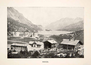 1897 Print Maloja Switzerland Cityscape Historic Image Mountain Landscape XEK9