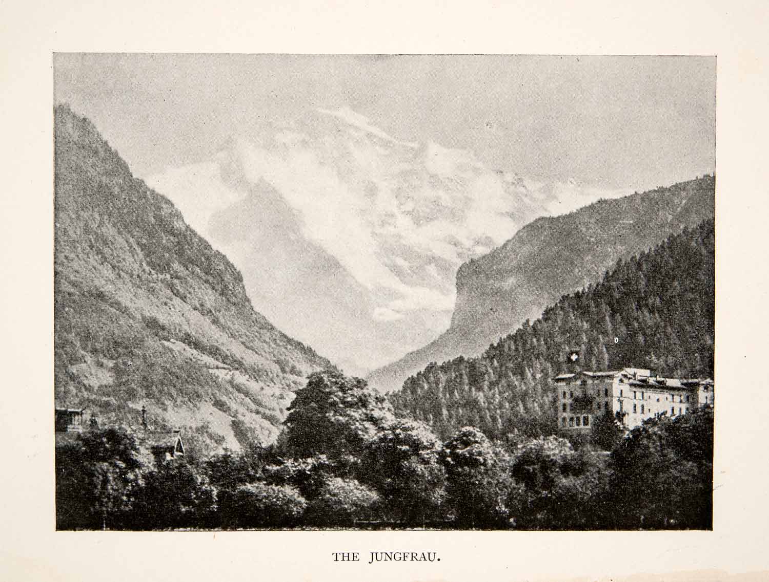 1897 Print Jungfrau Bernese Swiss Alps Landscape Switzerland Mountain XEK9