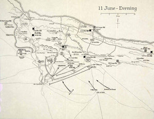 1956 Print Map World War II June Military Army Trento Europe Italy Brescia XEKA5
