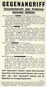 1946 Print American Propaganda German Leaflet Psychological Warfare XEKA8