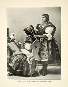 1907 Print Magyar Peasant Girls Traditional Holiday Dress Clothing Cos Period Paper Historic Art LLC 1907 Print Magyar Peasant Girls Traditional Holiday Dress Clothing Cos Period Paper Historic Art LLC