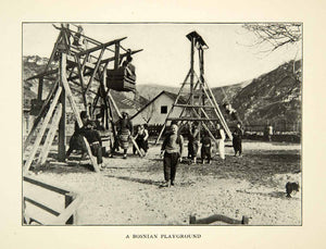 1907 Print Bosnian Playground Children Traditional Play Area Wooden Outfit XEKA9