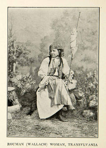 1907 Print Roumen Wallach Woman Transylvania Traditional Dress Outfit XEKA9