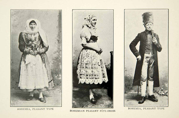 1907 Print Bohemian Costume Traditional Clothing Dress Eastern Europea –  Period Paper Historic Art LLC