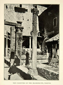 1907 Print Cloisters Franciscan Ragusa Croatia Monk Architecture Eastern XEKA9