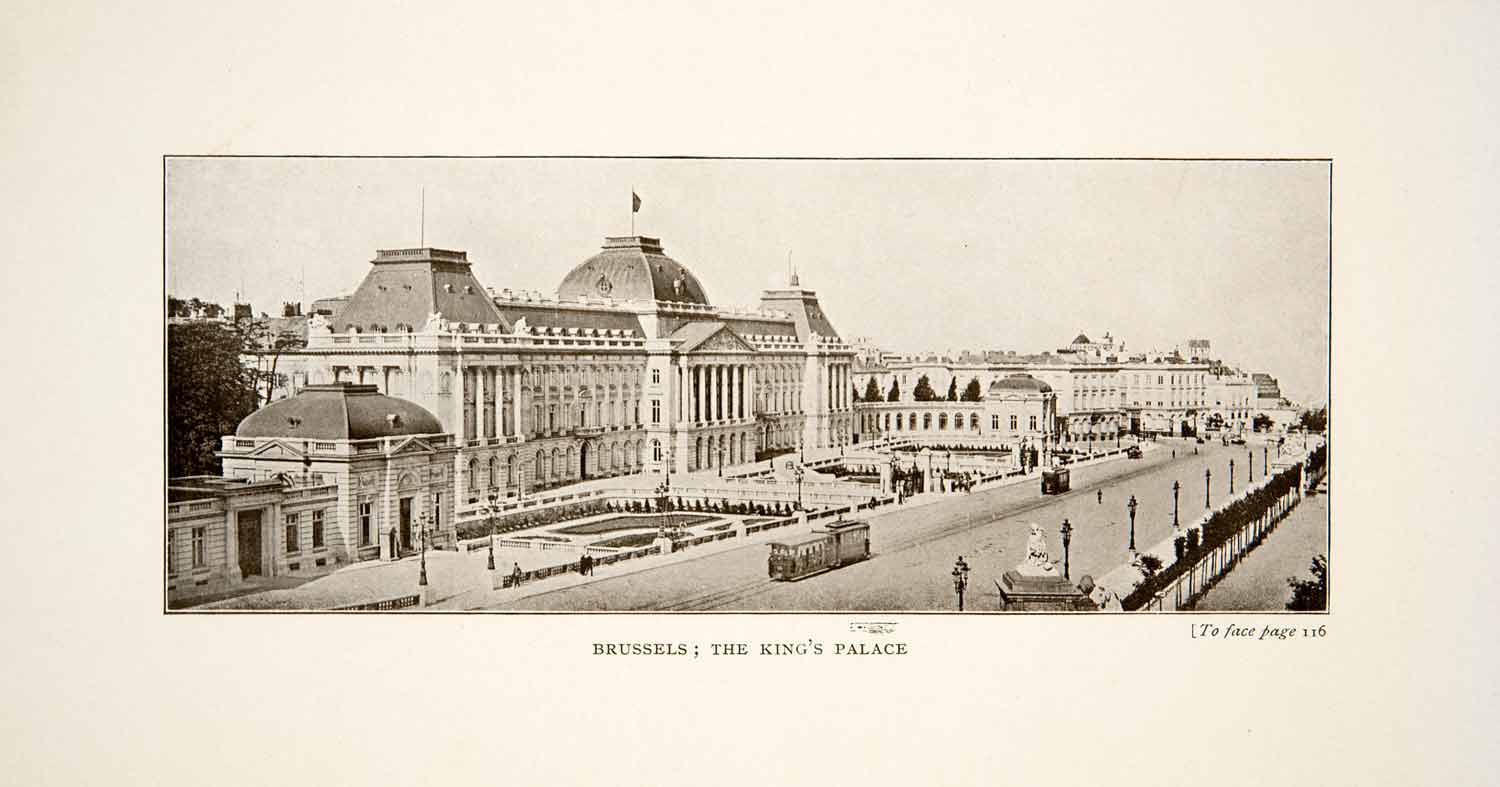 1914 Print King's Royal Palace Brussels Belgium Capitol Cityscape XEL2