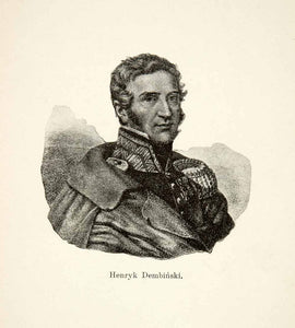 1906 Print General Henryk Dembinski Art Portrait Polish Army November XEL8