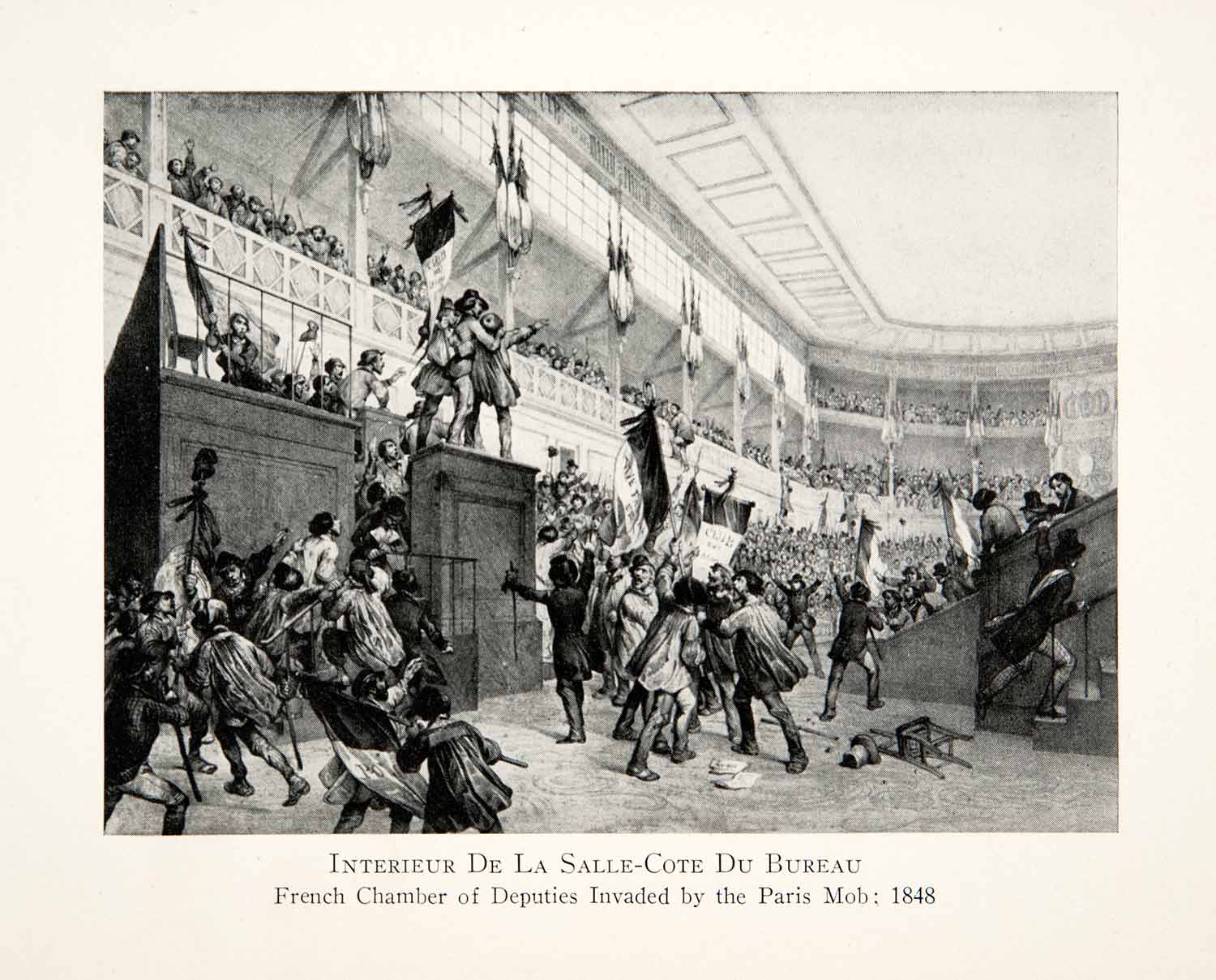 1926 Print Invasion Mob Paris Chamber of Deputies French Chaos Monarchy XEL9