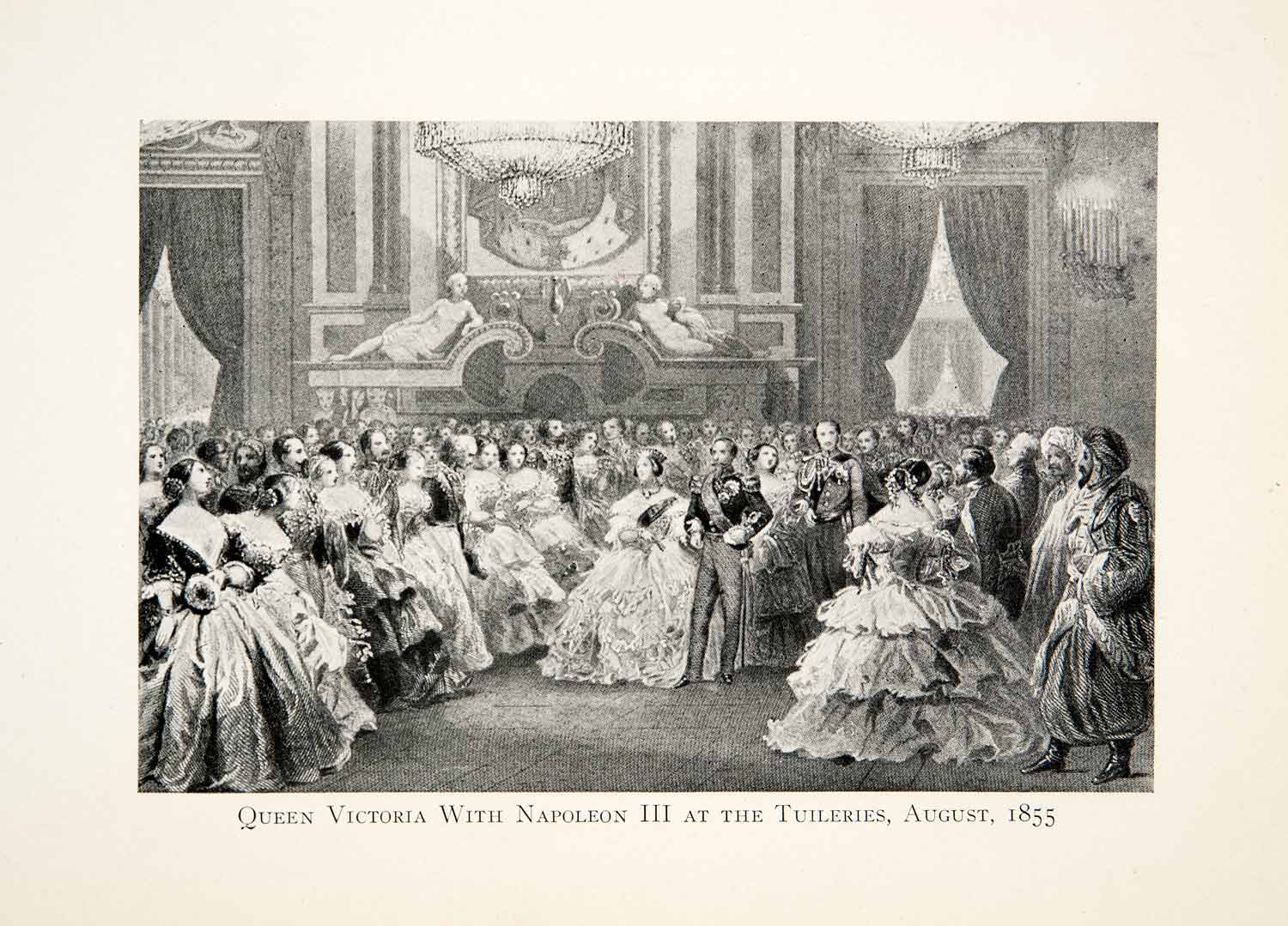 1926 Print Queen Victoria Napoleon III Tuileries Monarch British French XEL9