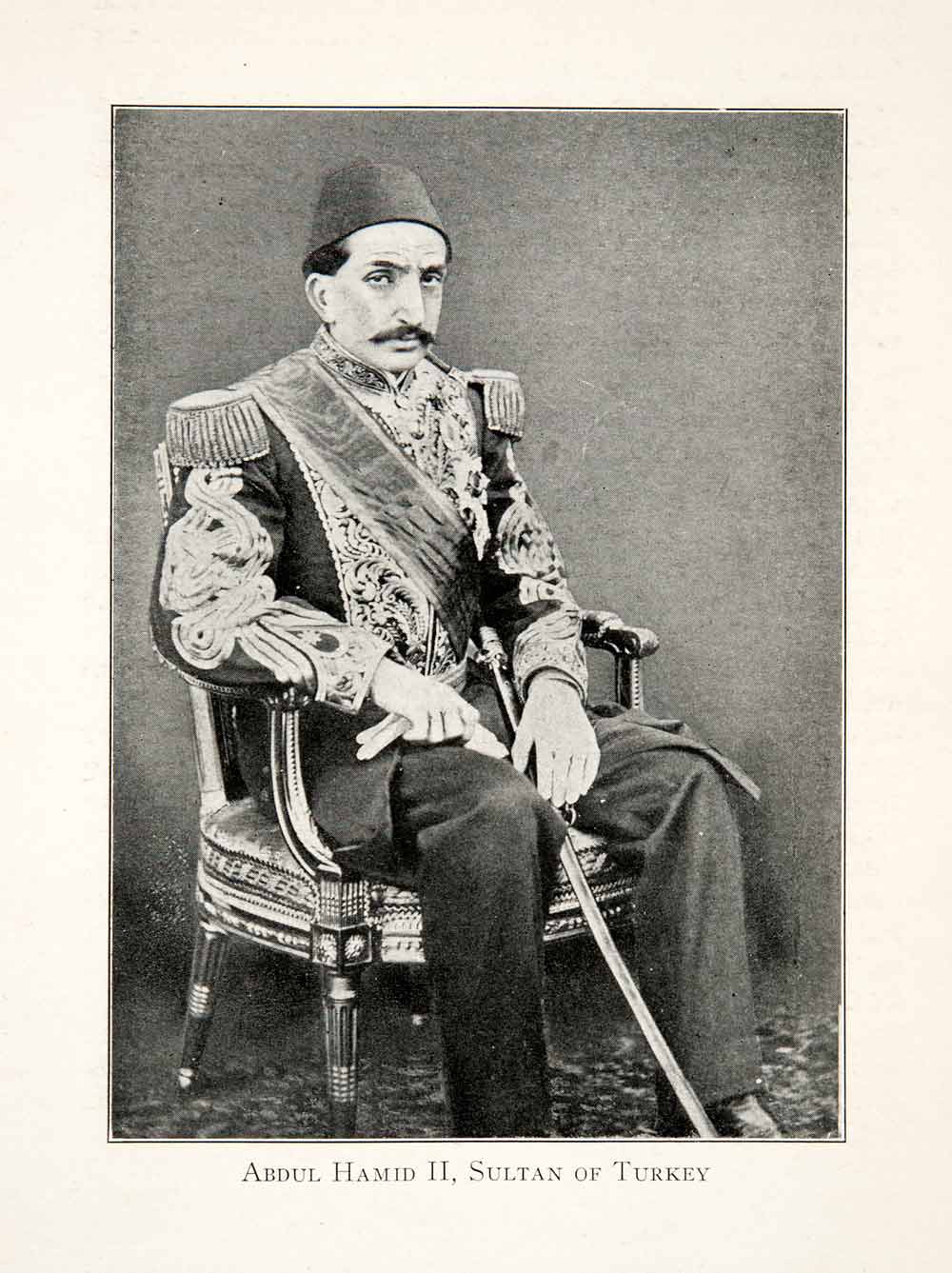 1926 Print Abdul Hamid II Sultan Turkey Imperial Ottoman Empire Portrait XEL9
