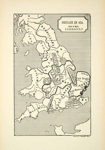 1882 Print Map Britain Bernicians Cumbria Strathclyde Deirans Lindiswara XELA2