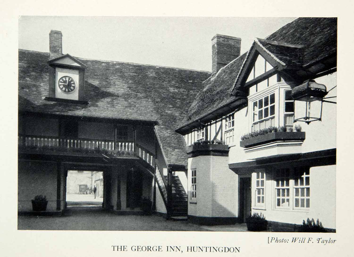 1938 Print George Hotel Inn Huntingdon Courtyard Historical View Will XELA6
