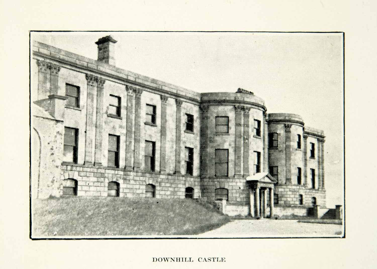 1926 Print Downhill Castle Ireland Architecture Historic Building Medieval XELA9