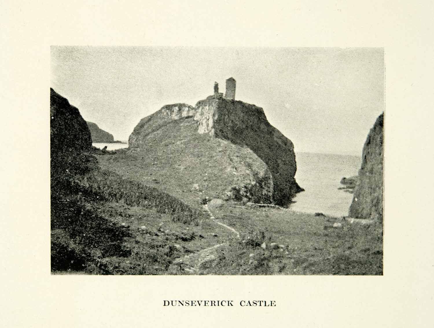 1926 Print Dunseverick Castle Ruins Remains Ireland Landscape Shore Coast XELA9