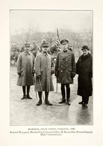 1923 Print Marshal Foch Koblenz Germany General Weygand Allen Roussellier XEM4