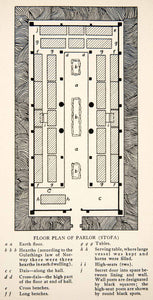 1930 Print Iceland Floorplan Parlor Stofa Living Room Hearth Gulathings XEM6